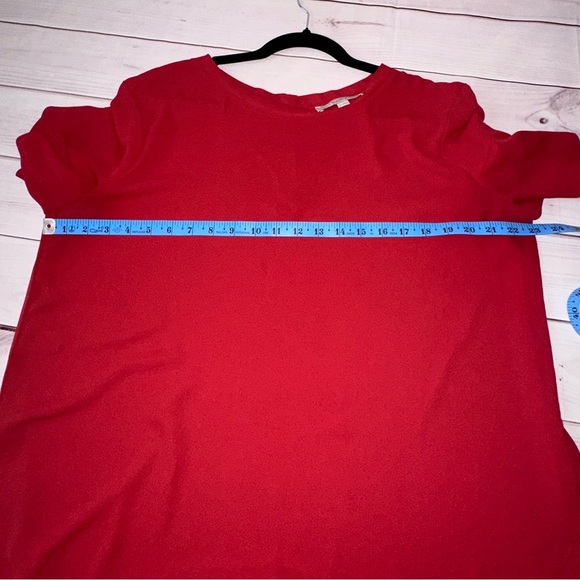 Ann Taylor Loft Russet Red Flutter Sleeve Blouse Size XL Fall Autumn Lightweight - Picture 5 of 6